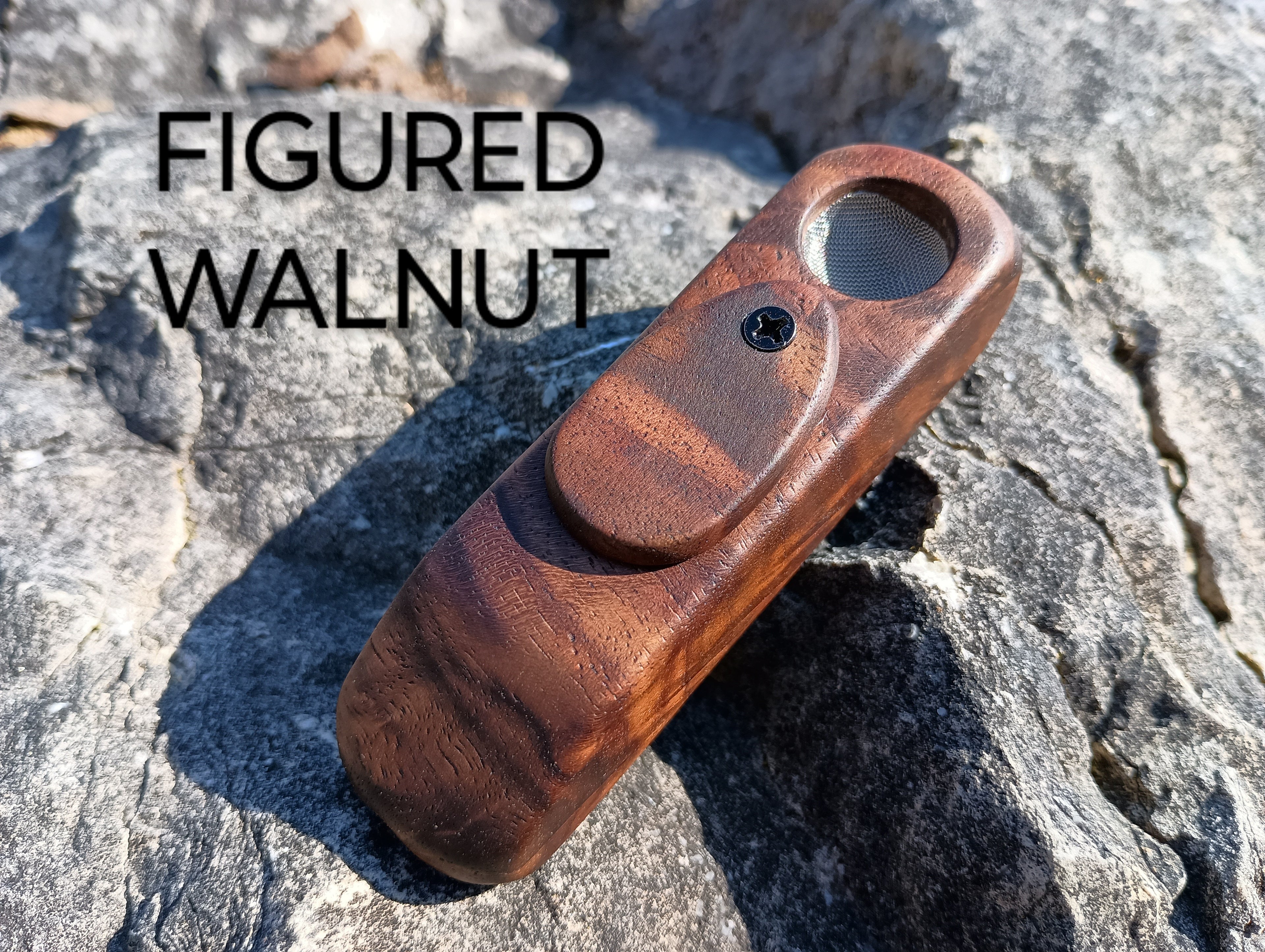 Premium Wedge Tip Pocket Pipe Hardwood Block Wooden Smoking Pipe with Lid/Cover