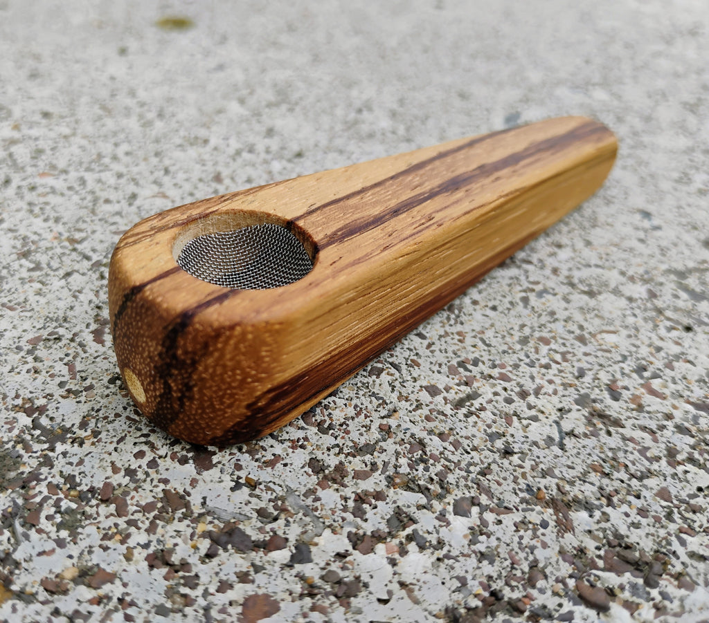 3.5 inch Slim Cone Block Hardwood Smoking Pipe 5/8 inch Bowl