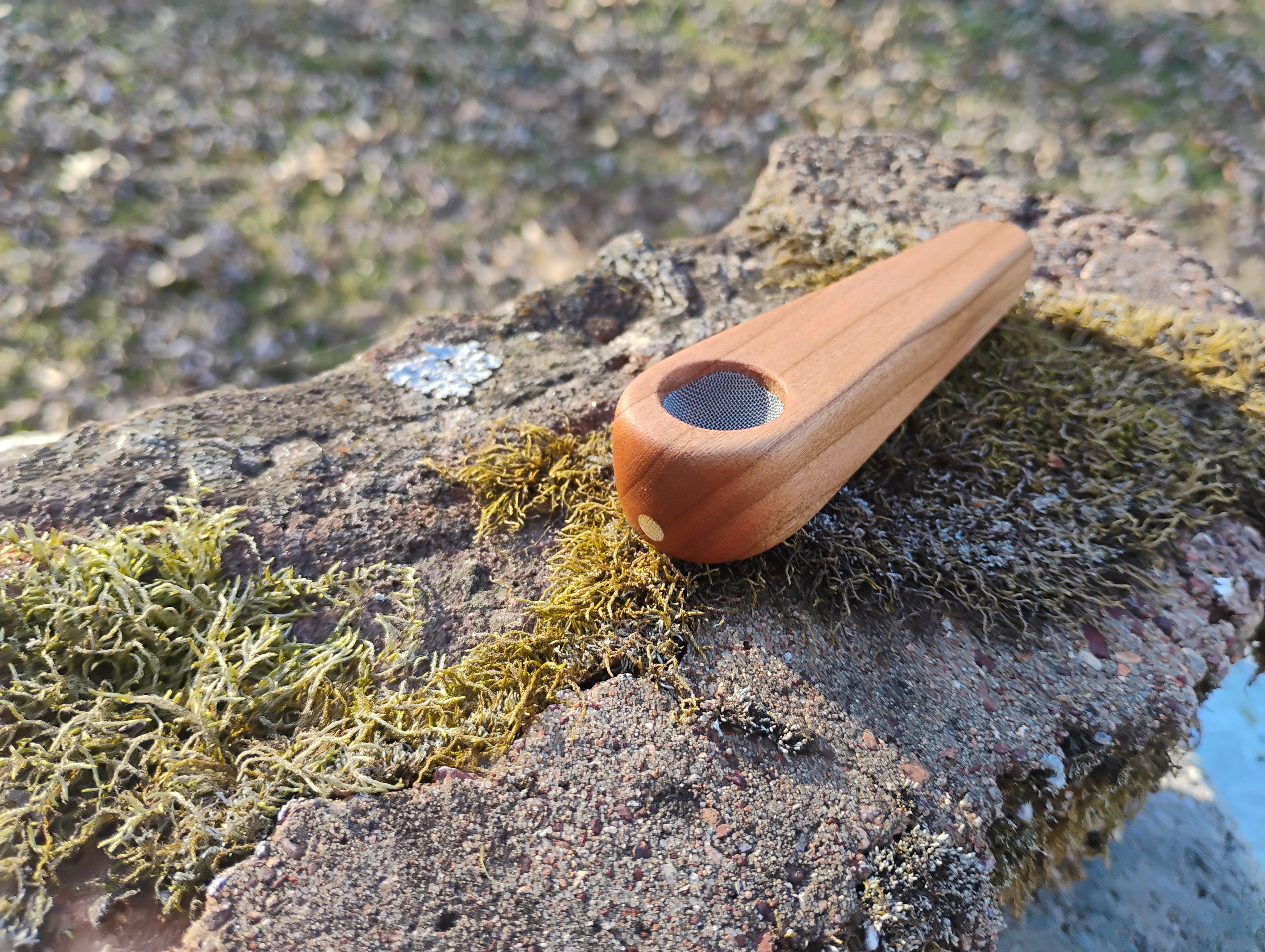 3.5 inch Slim Cone Block Hardwood Smoking Pipe 5/8 inch Bowl