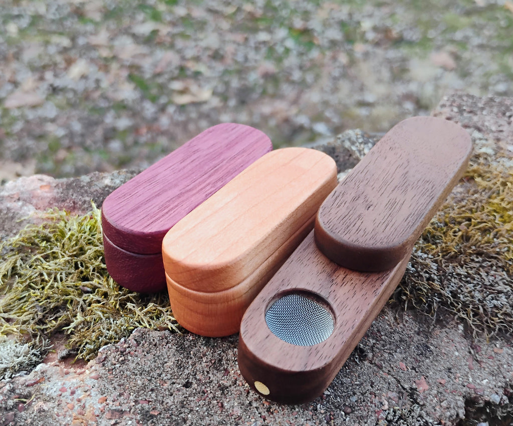 Folding Pocket Pipe Hardwood Block Wooden Smoking Pipe 2.5 inch Folded 4 inch Unfolded