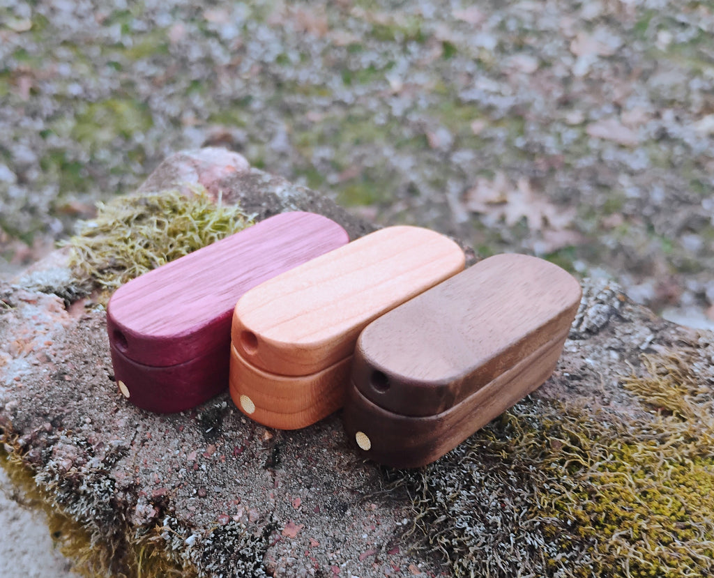 Folding Pocket Pipe Hardwood Block Wooden Smoking Pipe 2.5 inch Folded 4 inch Unfolded