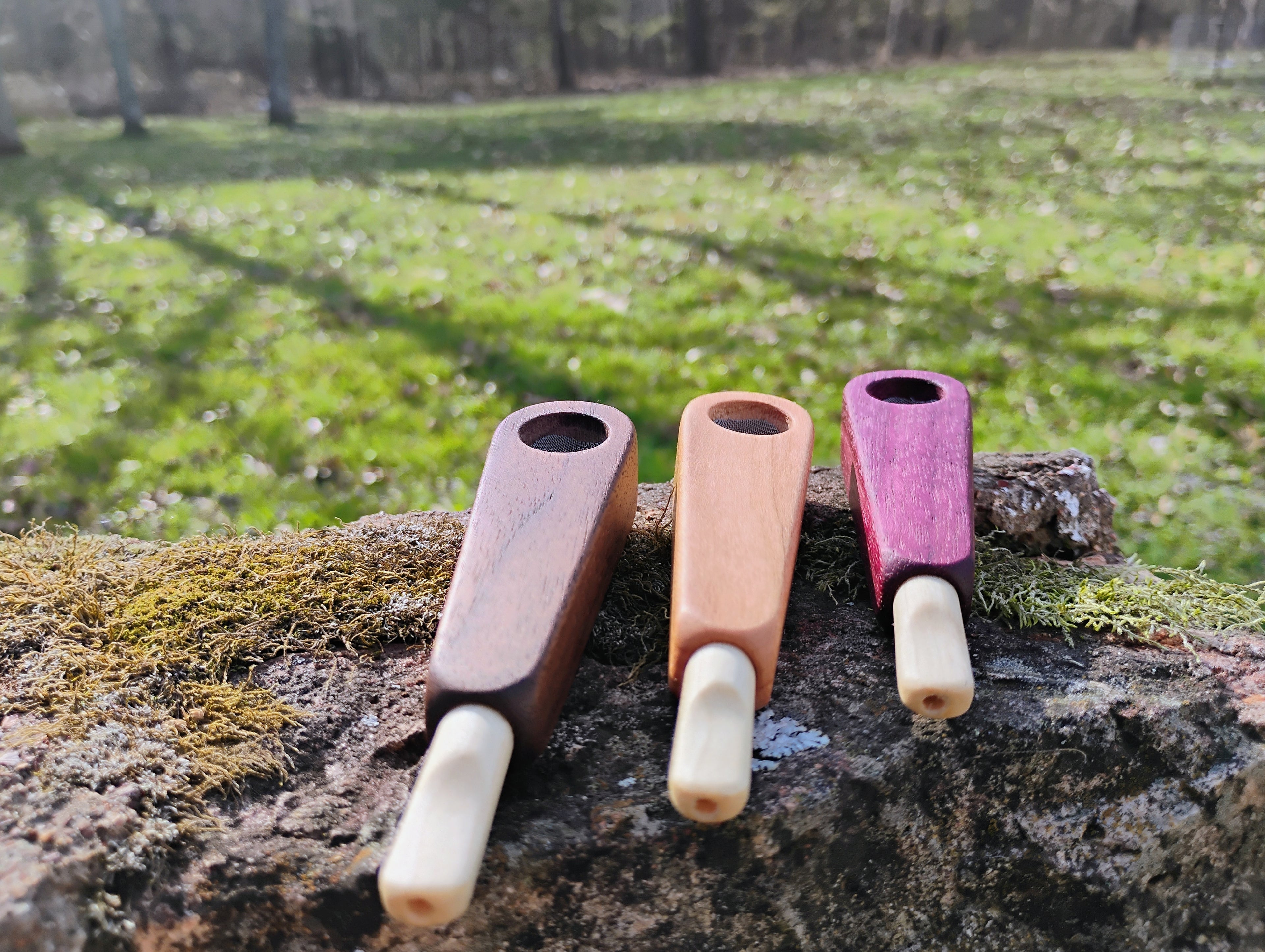 2 IN 1 Cone Pipe With 2 Hand Carved Wooden Cone Holder Lip Tips and 5 Screens