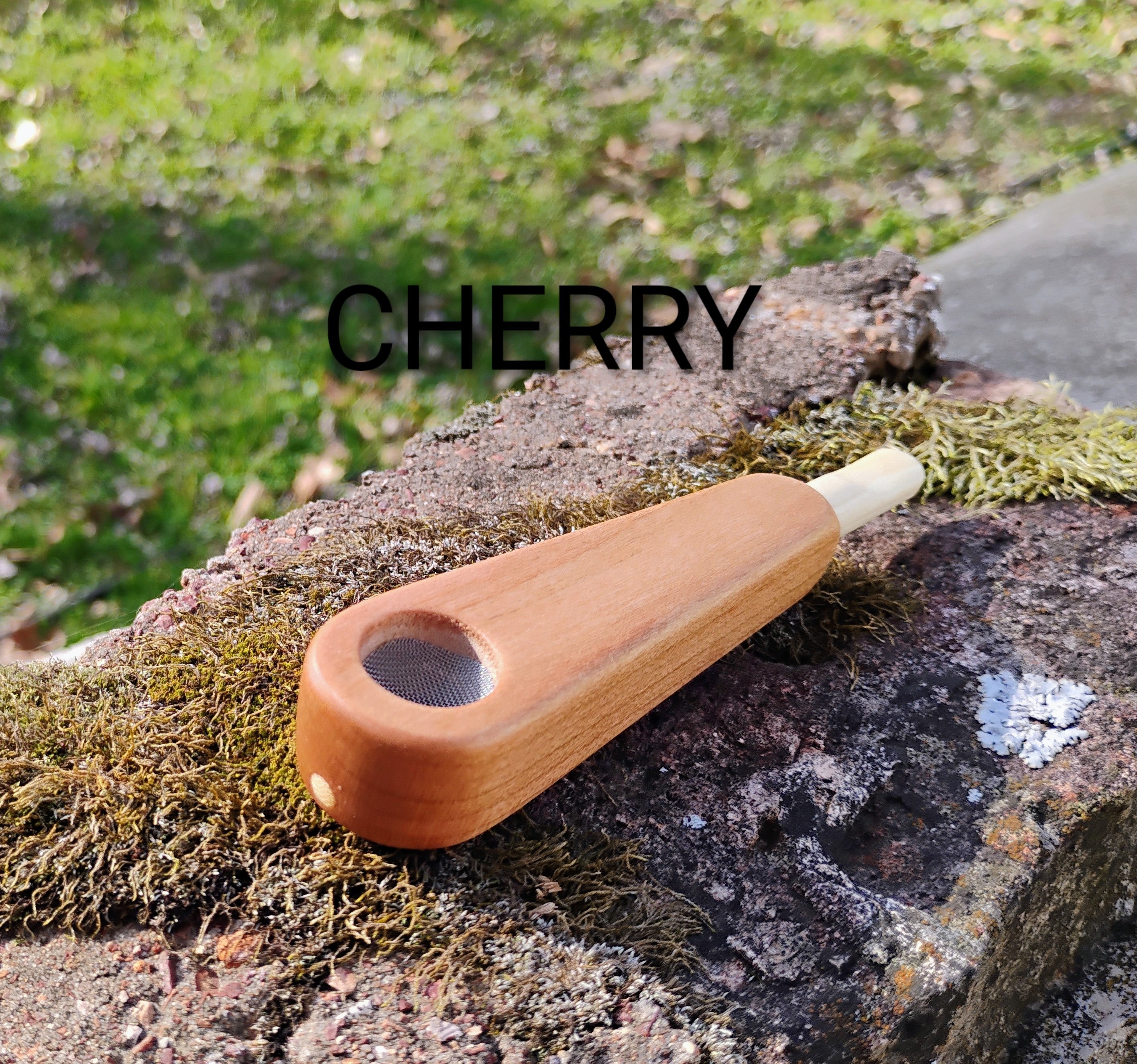2 IN 1 Cone Pipe With 2 Hand Carved Wooden Cone Holder Lip Tips and 5 Screens