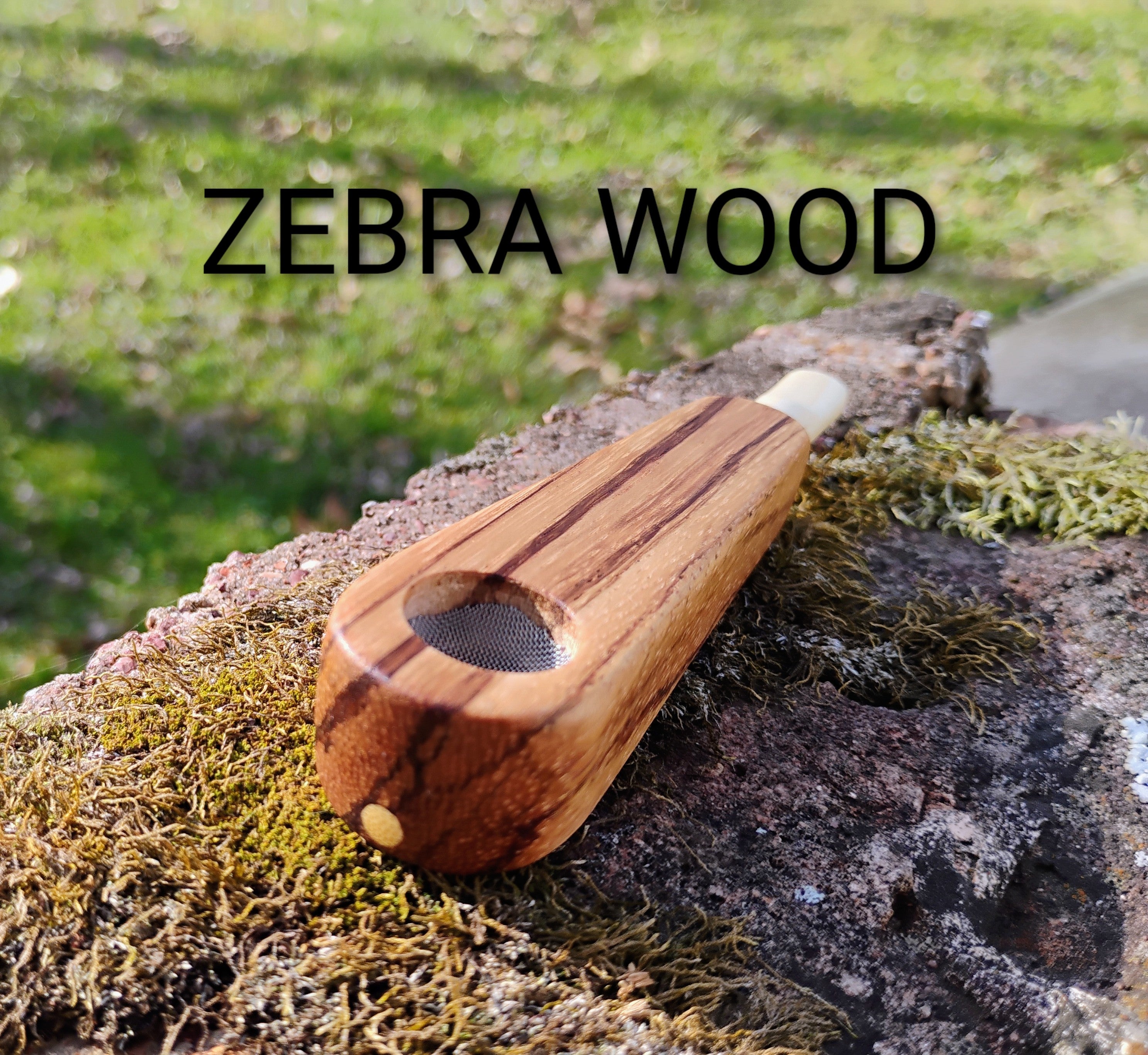 2 IN 1 Cone Pipe With 2 Hand Carved Wooden Cone Holder Lip Tips and 5 Screens