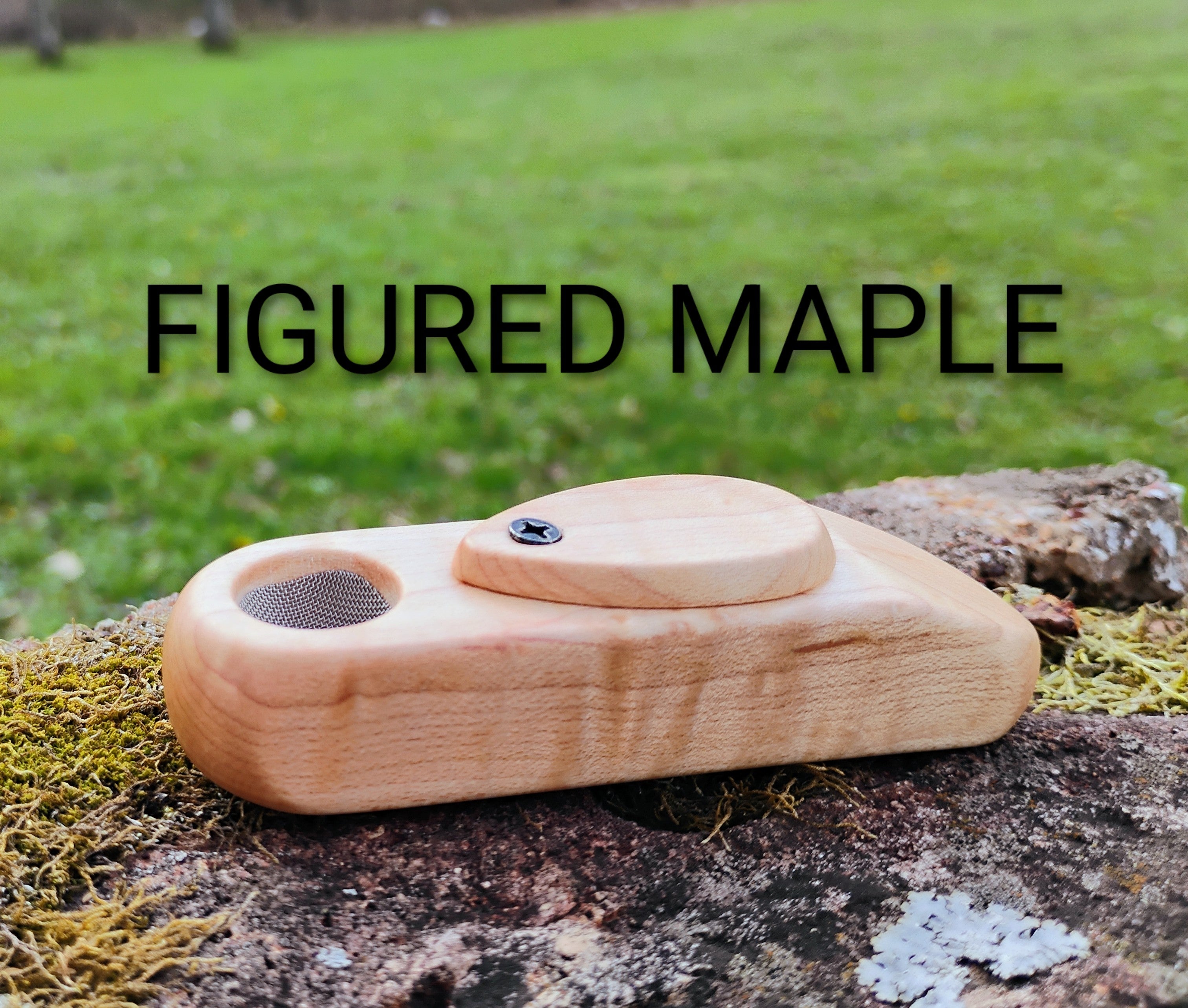 Premium Wedge Tip Pocket Pipe Hardwood Block Wooden Smoking Pipe with Lid/Cover