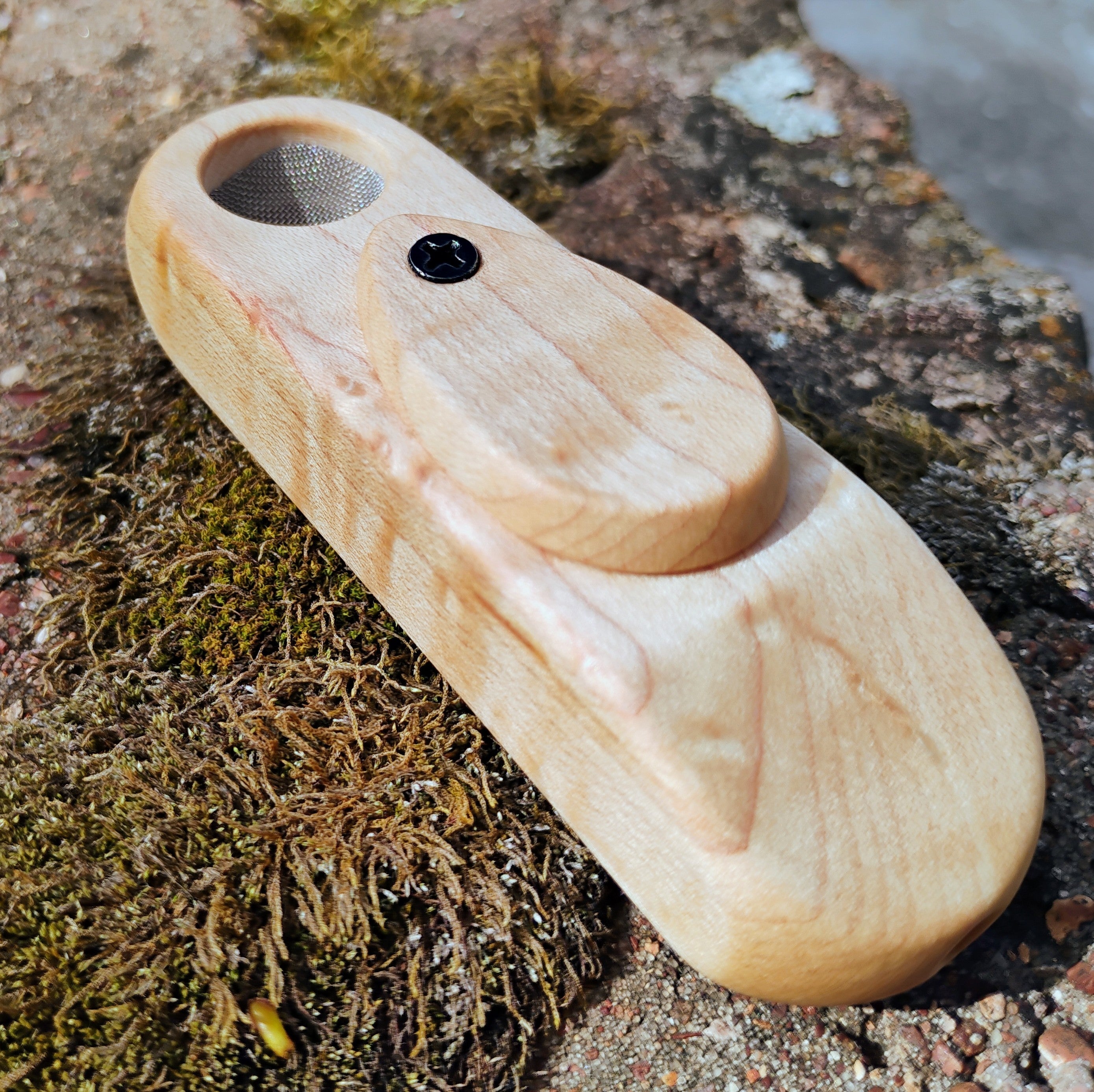 Premium Wedge Tip Pocket Pipe Hardwood Block Wooden Smoking Pipe with Lid/Cover