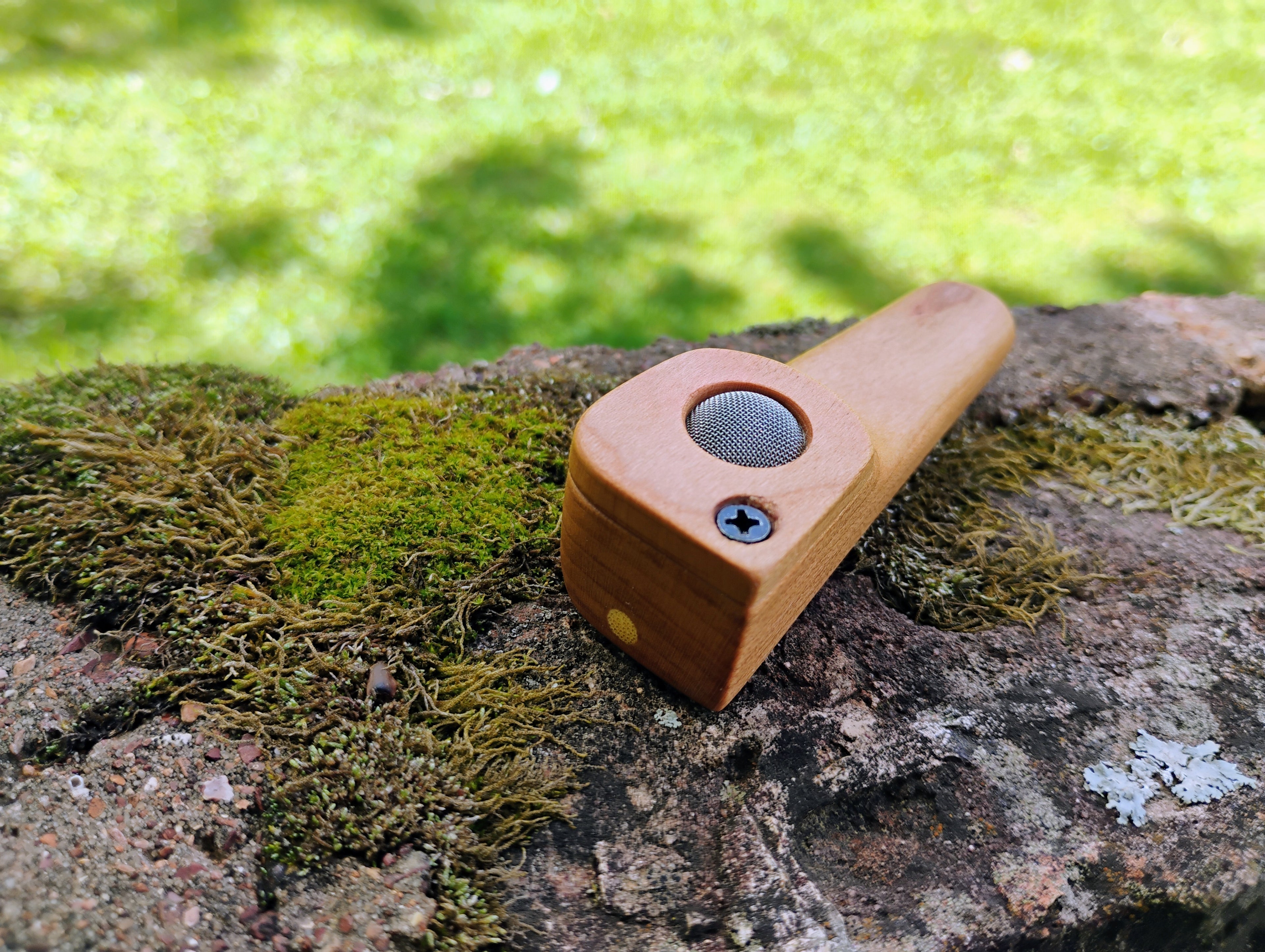 Hand Carved Closed Lid Pocket Pipe 3.5 inch Hardwood Wooden Smoking Pipe