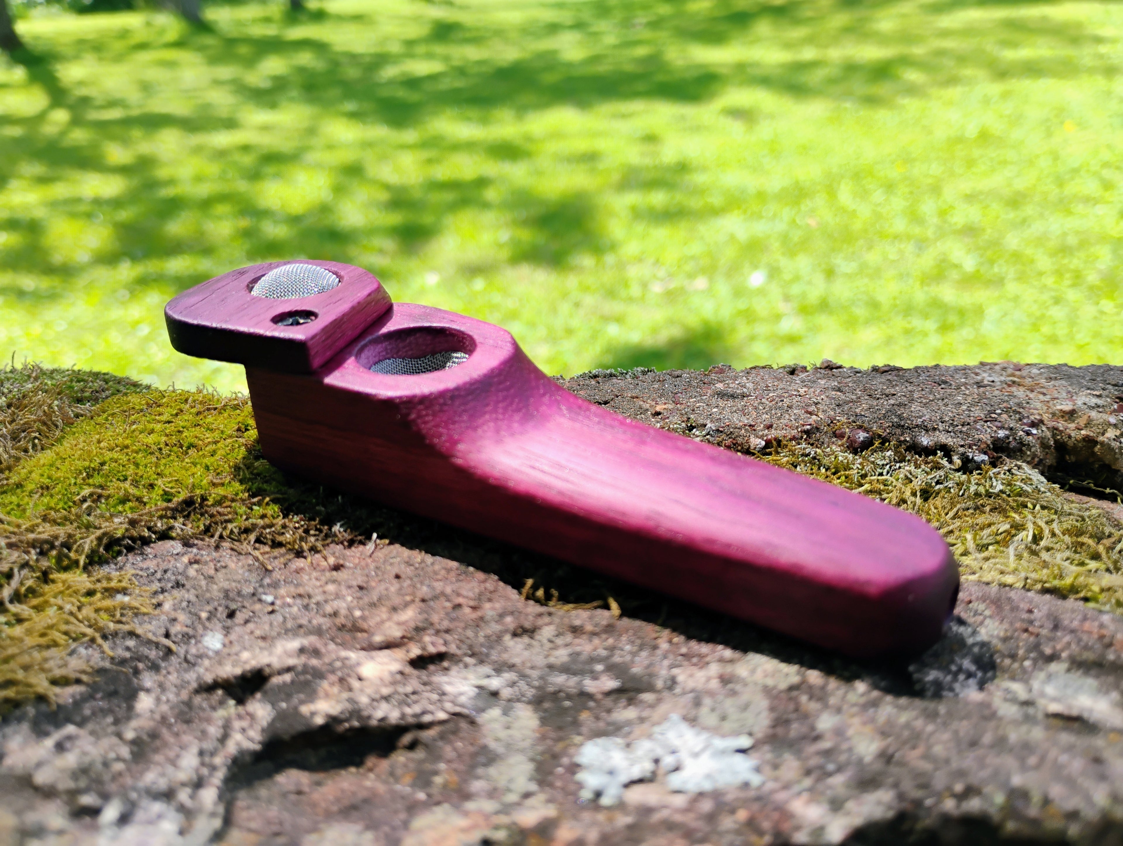 Hand Carved Closed Lid Pocket Pipe 3.5 inch Hardwood Wooden Smoking Pipe