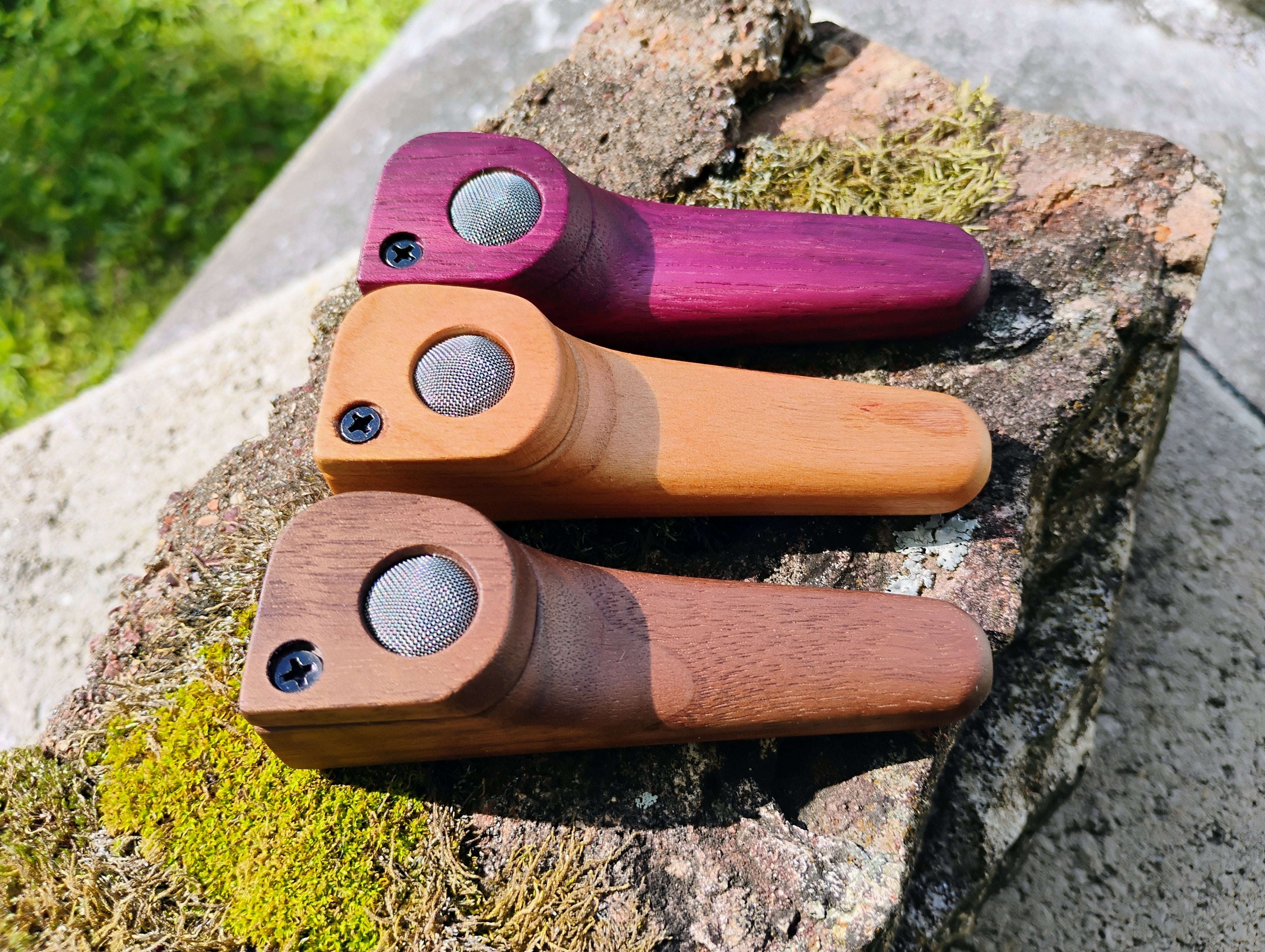 Hand Carved Closed Lid Pocket Pipe 3.5 inch Hardwood Wooden Smoking Pipe