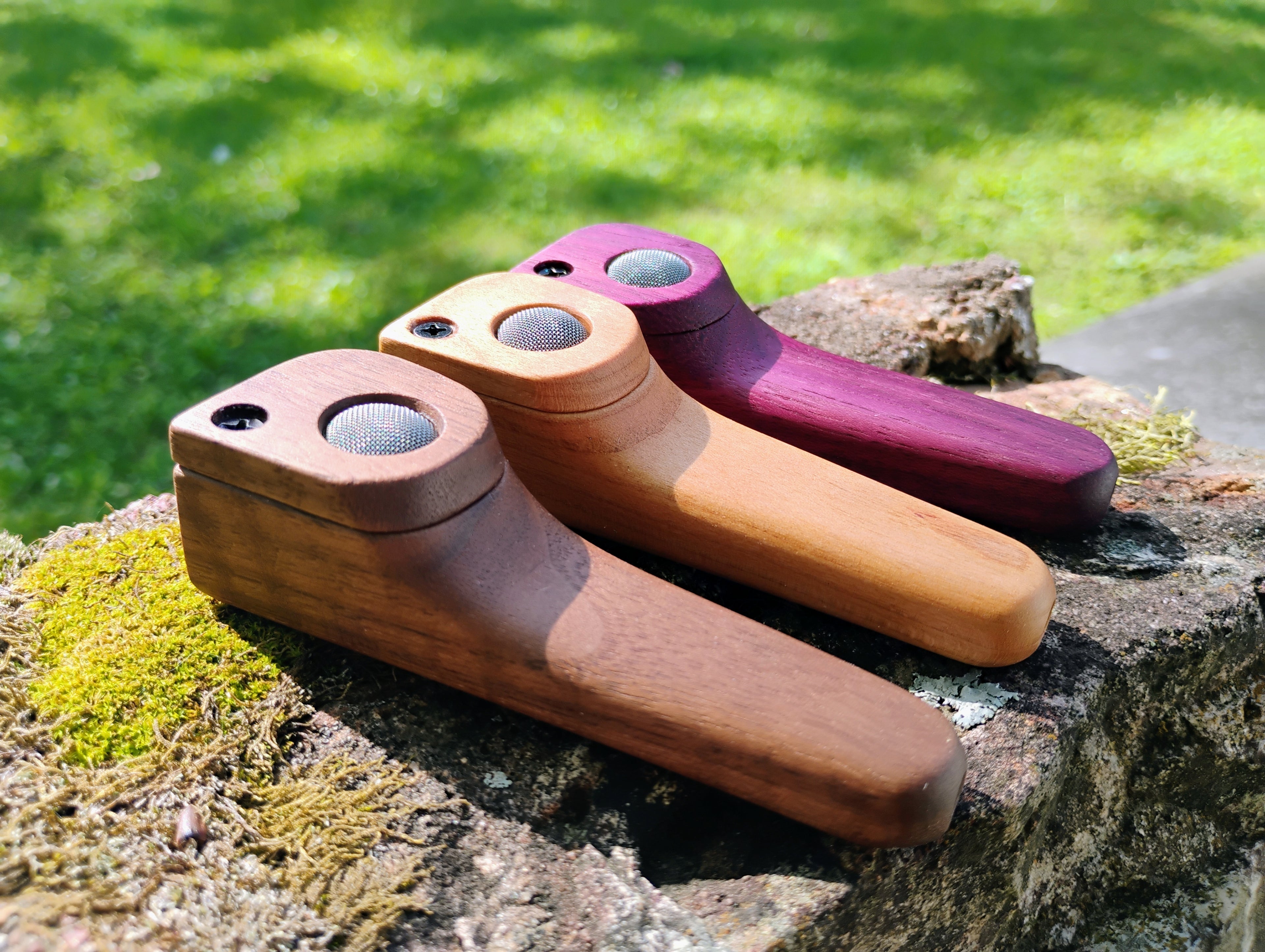 Hand Carved Closed Lid Pocket Pipe 3.5 inch Hardwood Wooden Smoking Pipe