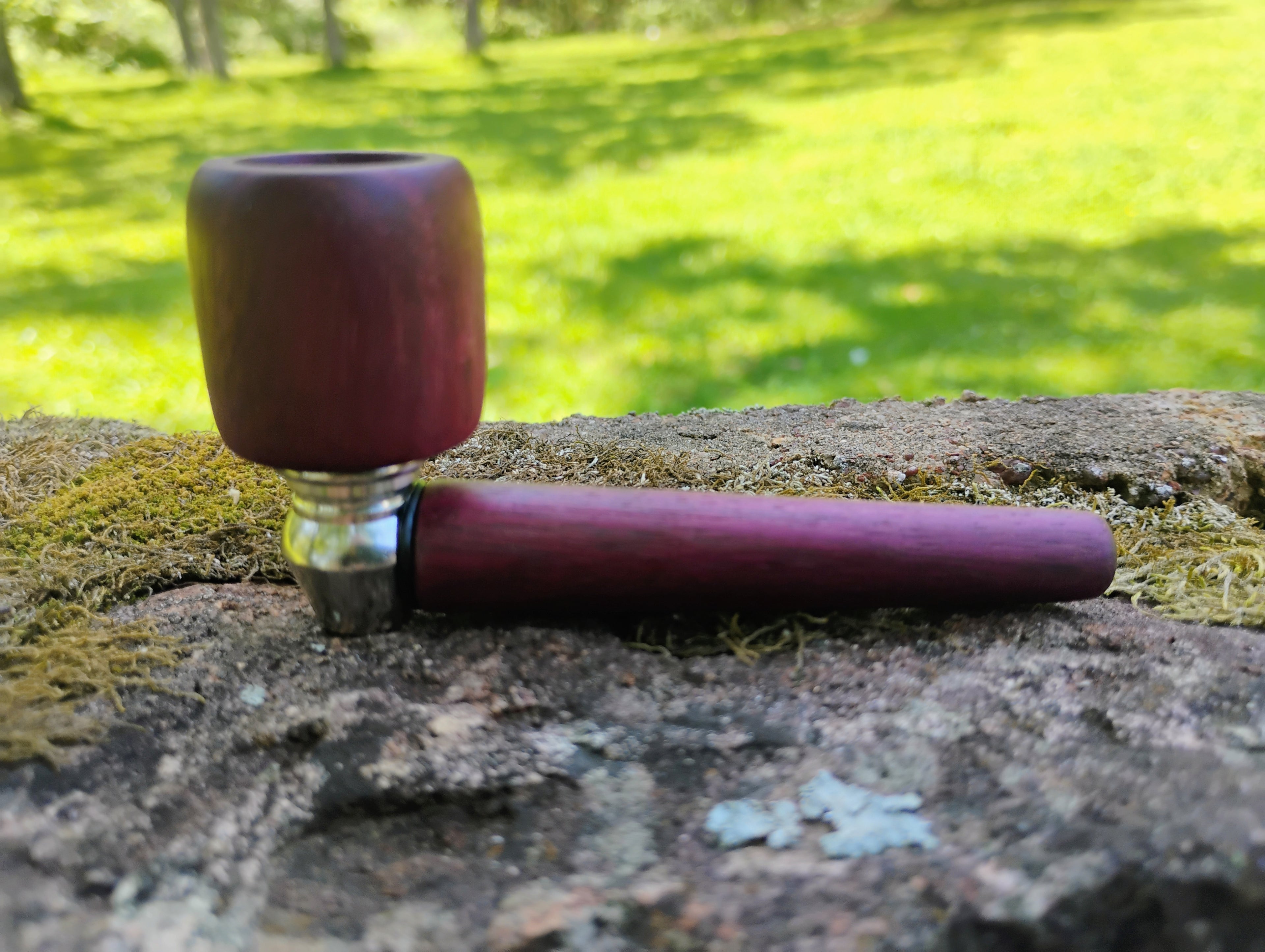 3.5 inch Metal/Wood Hybrid Pipe Hardwood Smoking Pipe 5/8 inch Deep Bowl