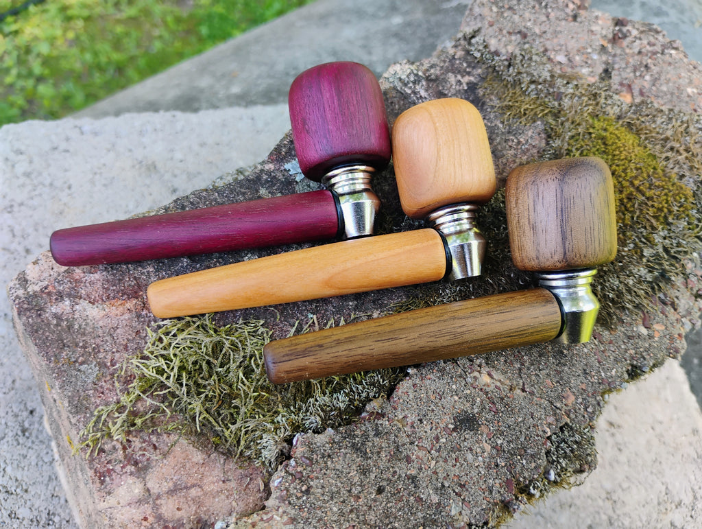 3.5 inch Metal/Wood Hybrid Pipe Hardwood Smoking Pipe 5/8 inch Deep Bowl