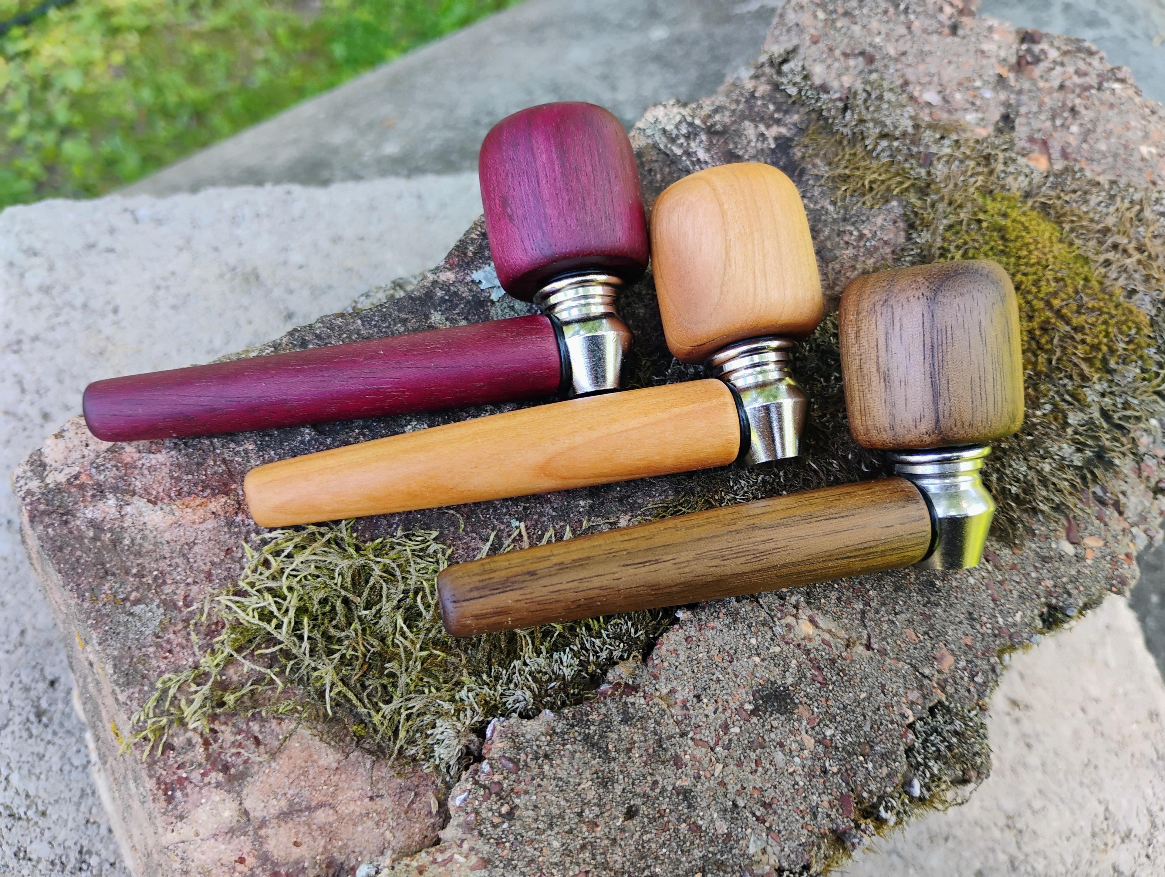 3.5 inch Metal/Wood Hybrid Pipe Hardwood Smoking Pipe 5/8 inch Deep Bowl