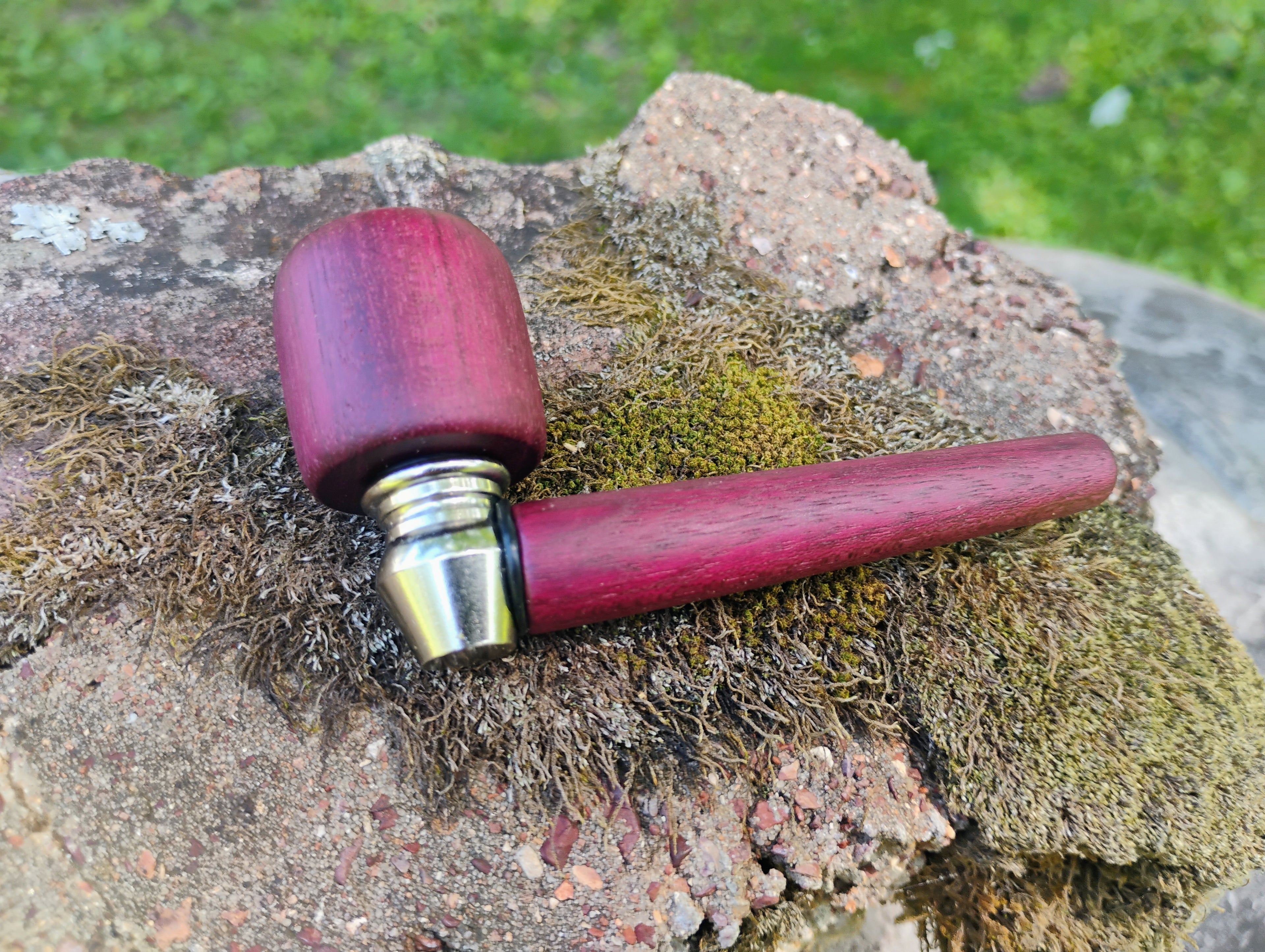 3.5 inch Metal/Wood Hybrid Pipe Hardwood Smoking Pipe 5/8 inch Deep Bowl