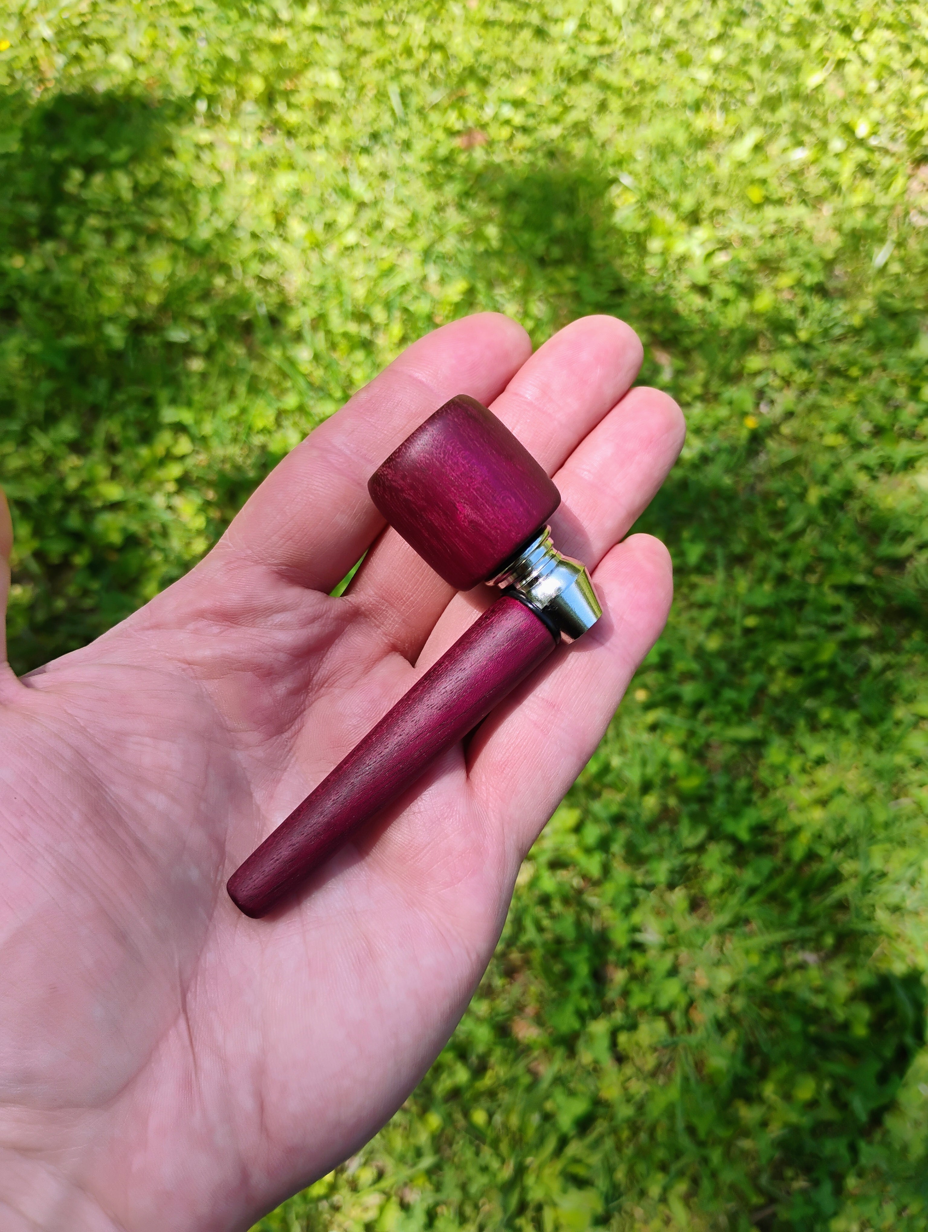 3.5 inch Metal/Wood Hybrid Pipe Hardwood Smoking Pipe 5/8 inch Deep Bowl
