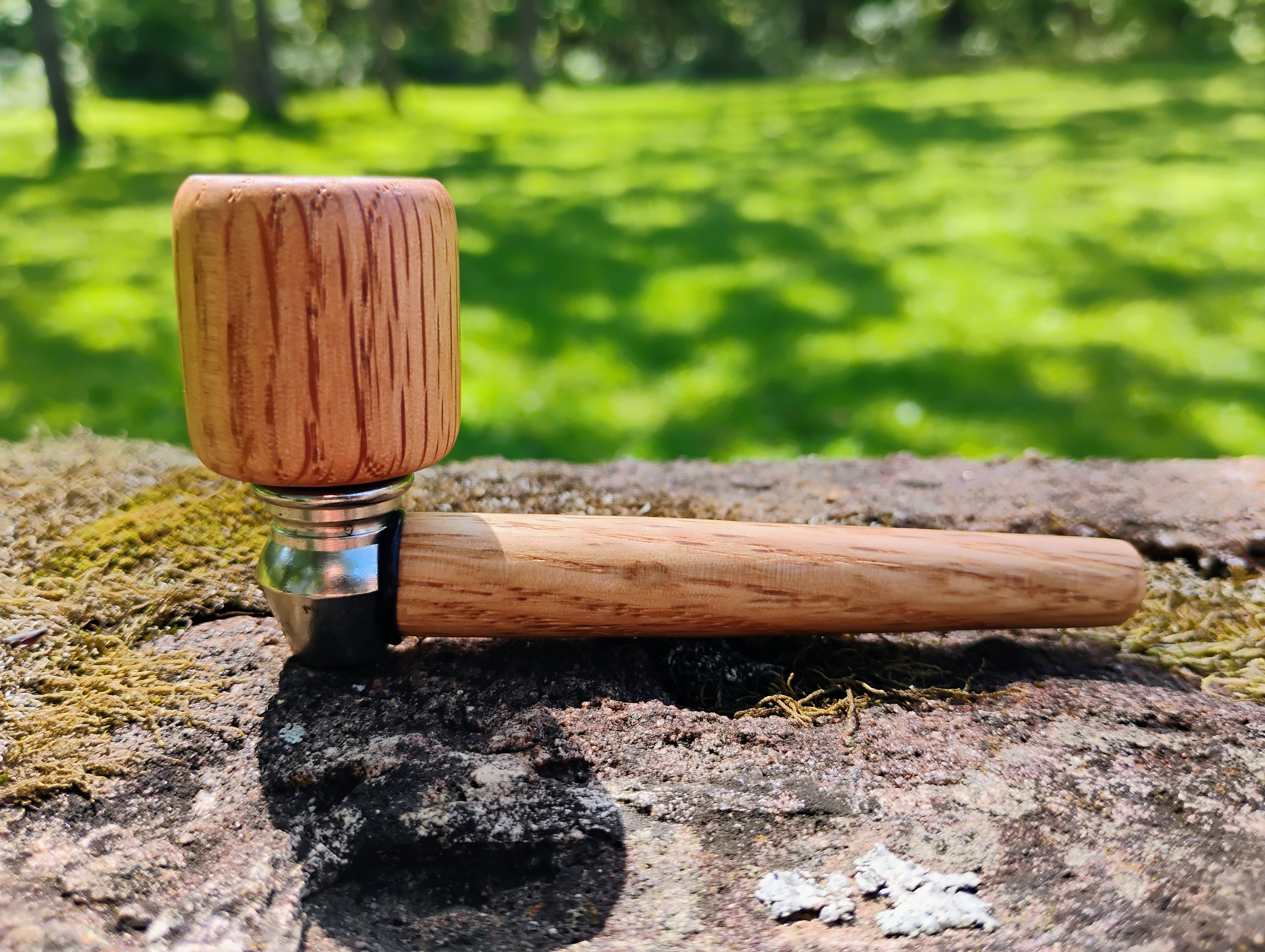 3.5 inch Metal/Wood Hybrid Pipe Hardwood Smoking Pipe 5/8 inch Deep Bowl