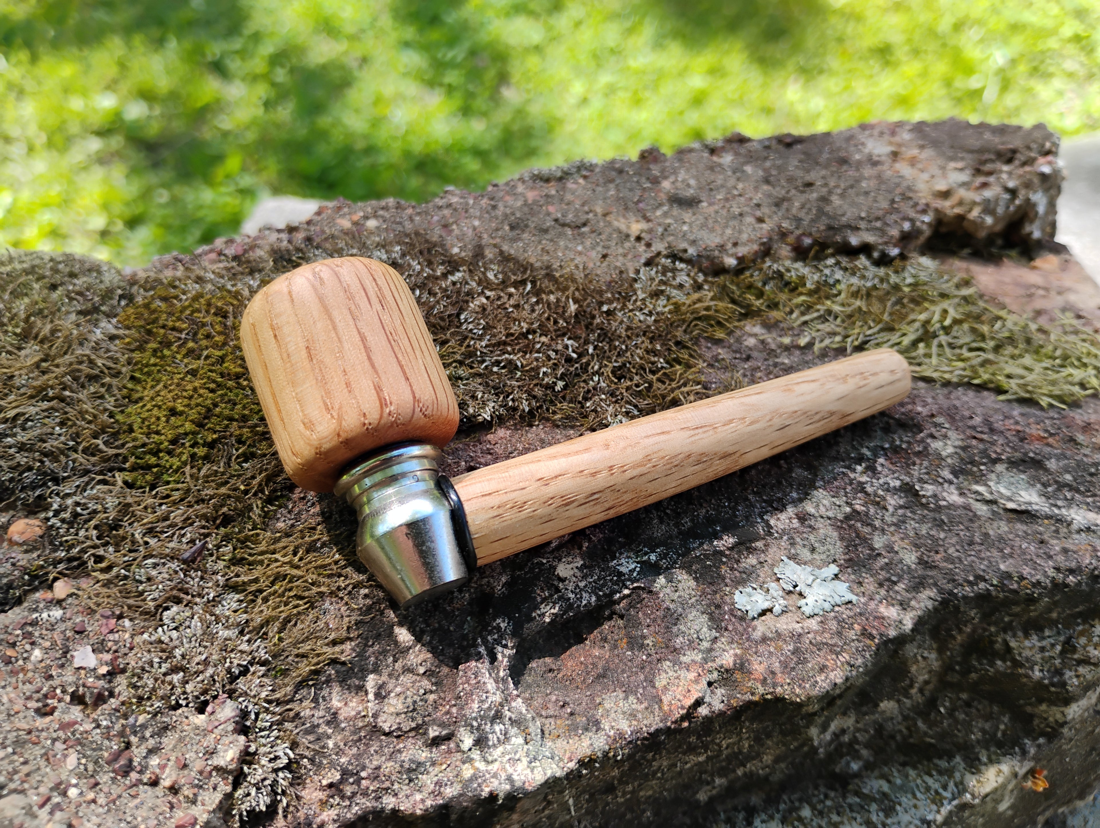3.5 inch Metal/Wood Hybrid Pipe Hardwood Smoking Pipe 5/8 inch Deep Bowl