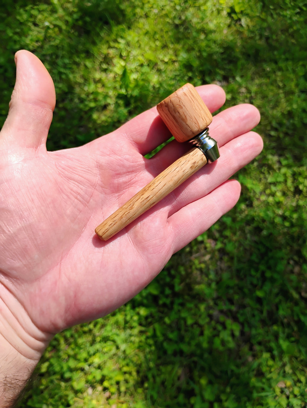 3.5 inch Metal/Wood Hybrid Pipe Hardwood Smoking Pipe 5/8 inch Deep Bowl