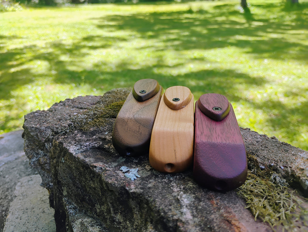 Premium Wedge Tip Pocket Pipe Hardwood Block Wooden Smoking Pipe with Lid/Cover