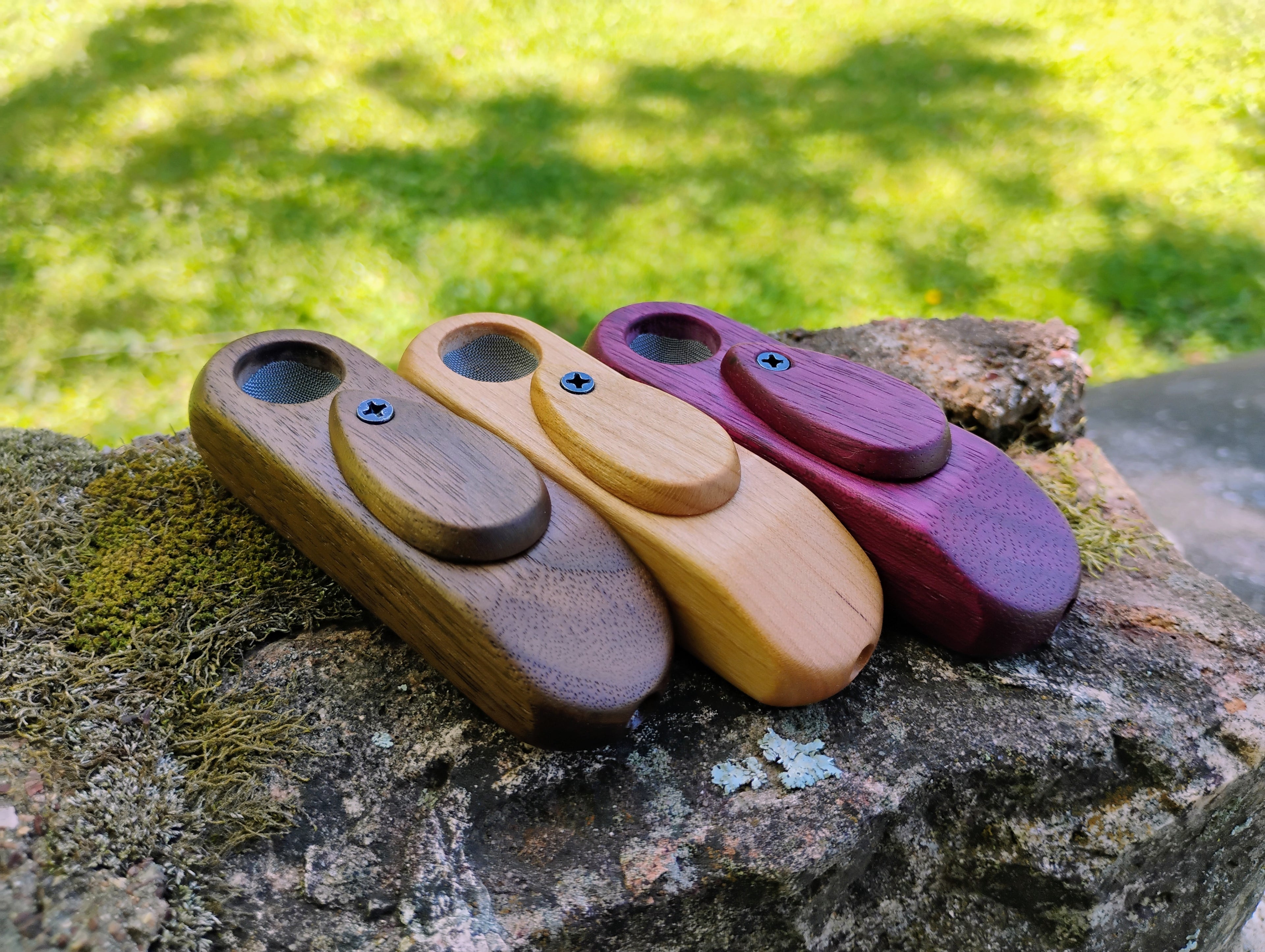 Premium Wedge Tip Pocket Pipe Hardwood Block Wooden Smoking Pipe with Lid/Cover