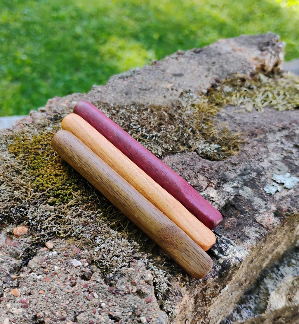 3 inch One Hitter with Hand Carved Lip Tip Hardwood Smoking Pipe