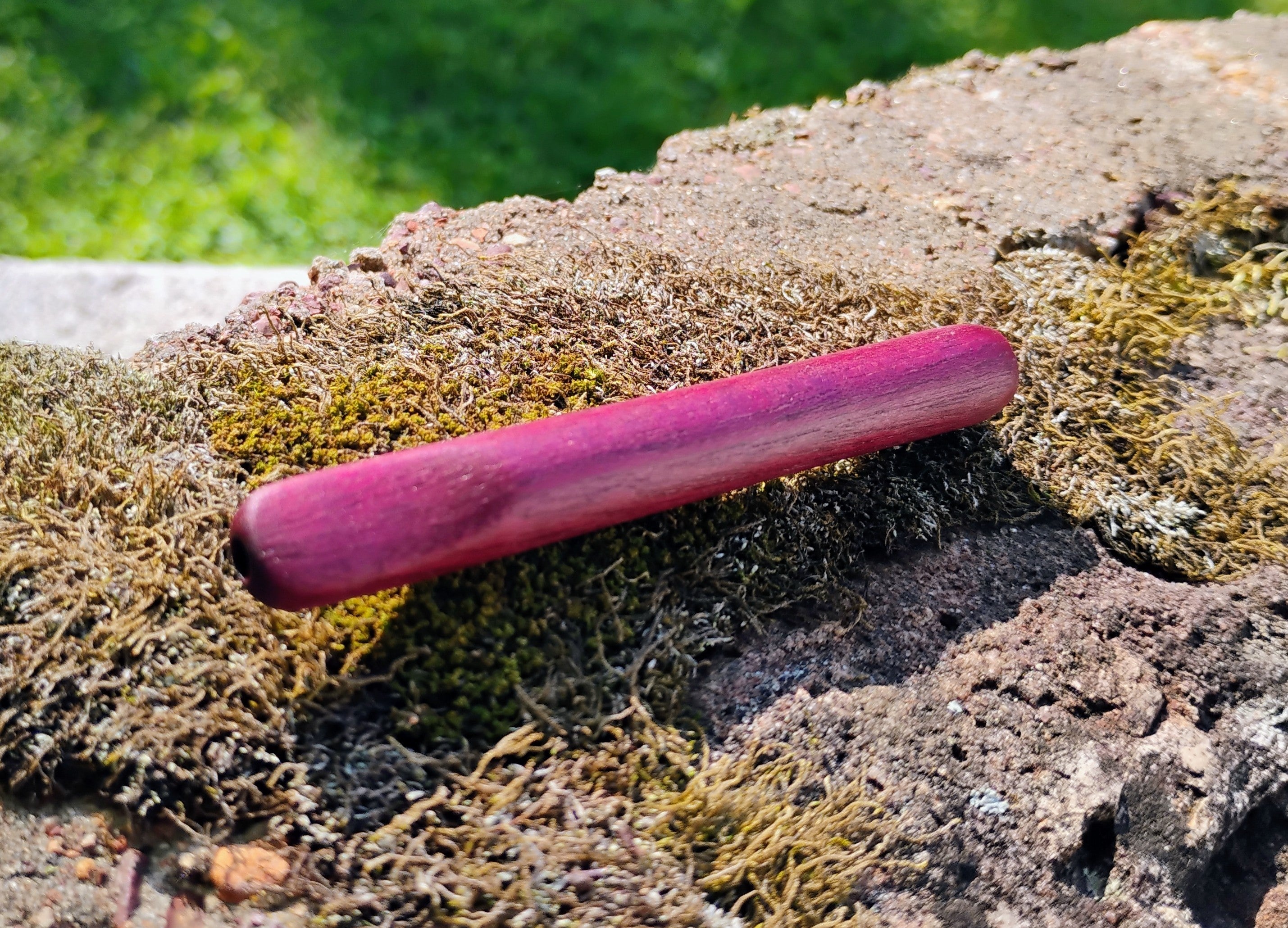 3 inch One Hitter with Hand Carved Lip Tip Hardwood Smoking Pipe