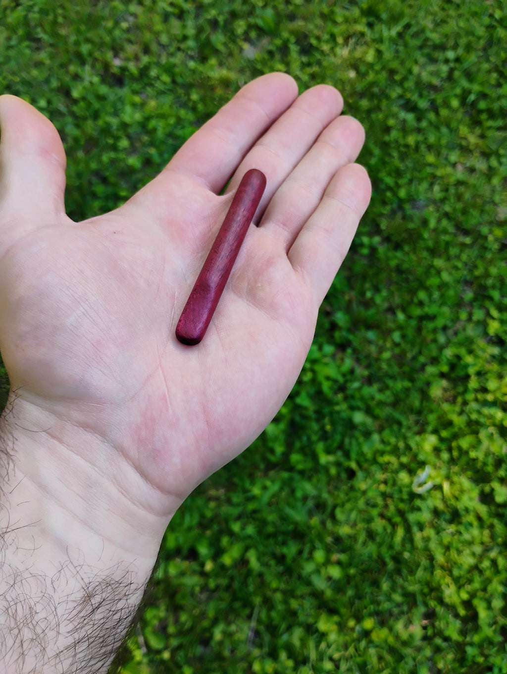 3 inch One Hitter with Hand Carved Lip Tip Hardwood Smoking Pipe