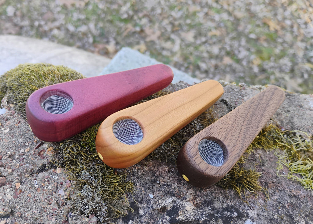 3.5 inch Slim Cone Block Hardwood Smoking Pipe 5/8 inch Bowl