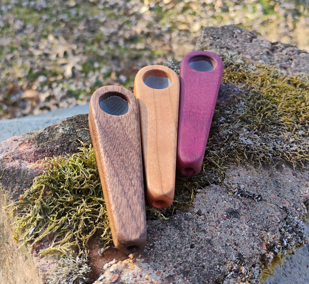 3.5 inch Slim Cone Block Hardwood Smoking Pipe 5/8 inch Bowl