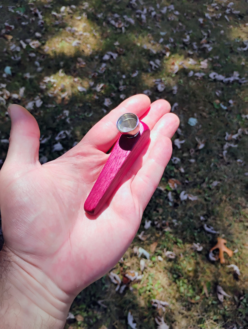 Metal/Wood Hybrid Pyramid Pipe with Metal Bowl