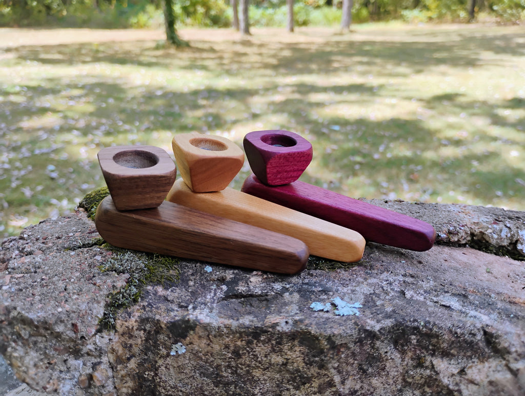 Metal/Wood Hybrid 2 Piece Pyramid Pipe with Hardwood Bowl