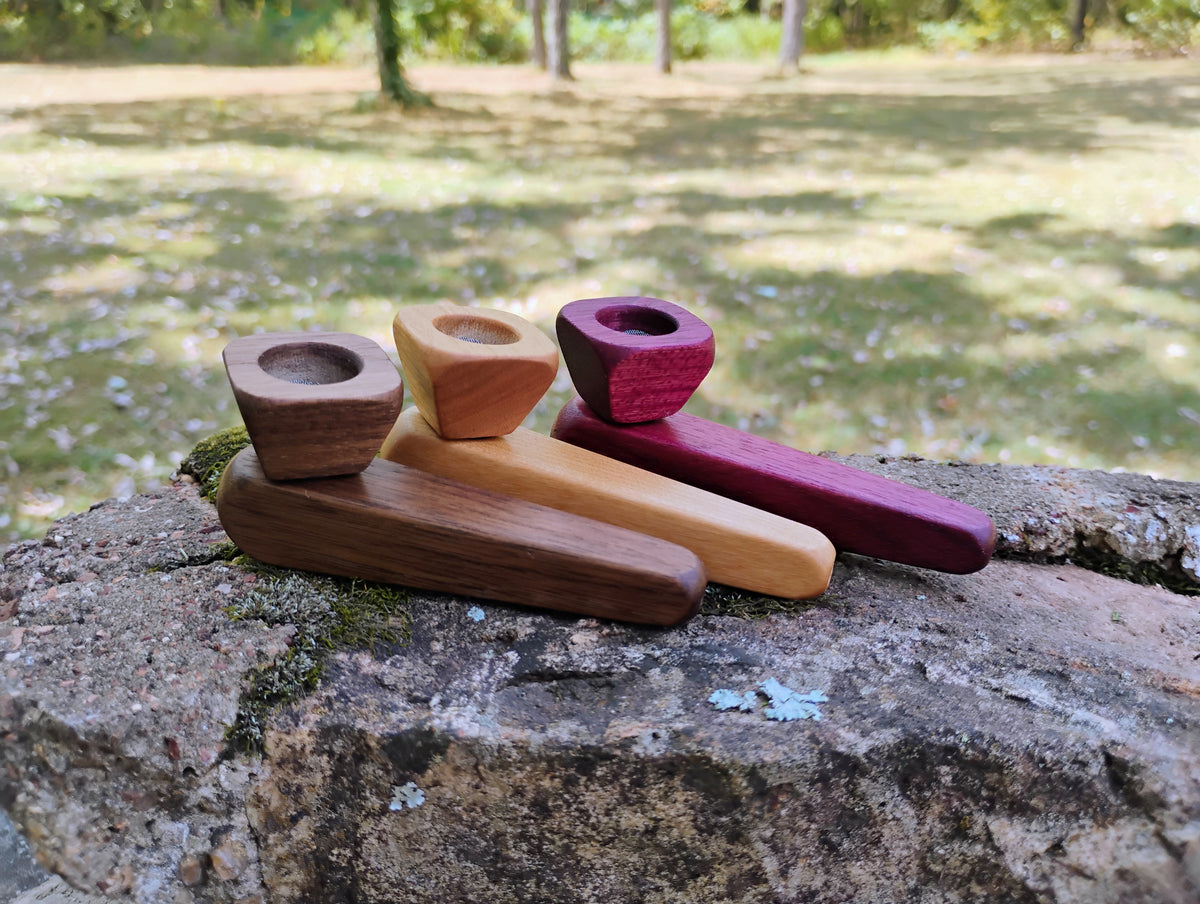 Metal/Wood Hybrid 2 Piece Pyramid Pipe with Hardwood Bowl