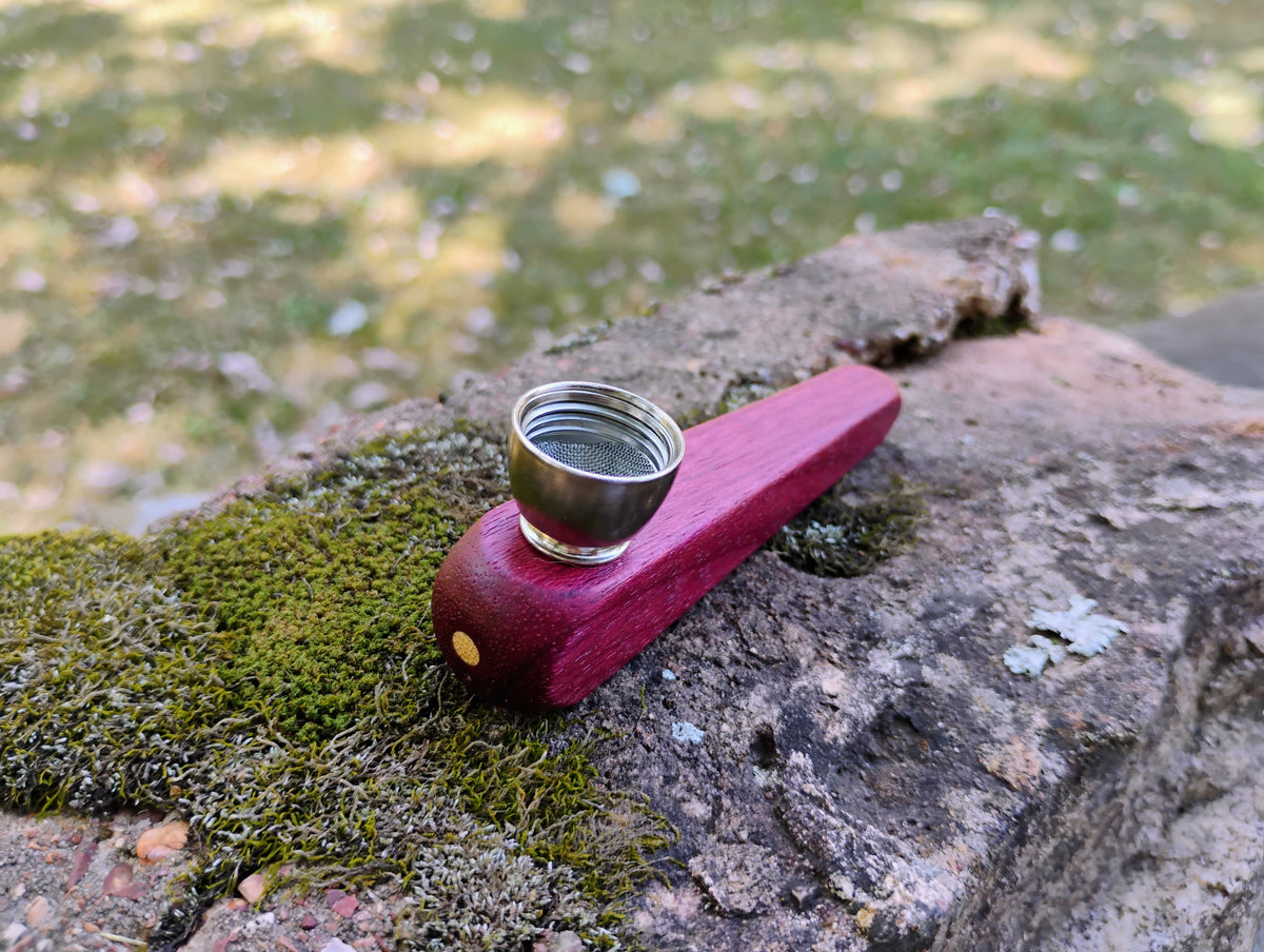 Metal/Wood Hybrid Pyramid Pipe with Metal Bowl