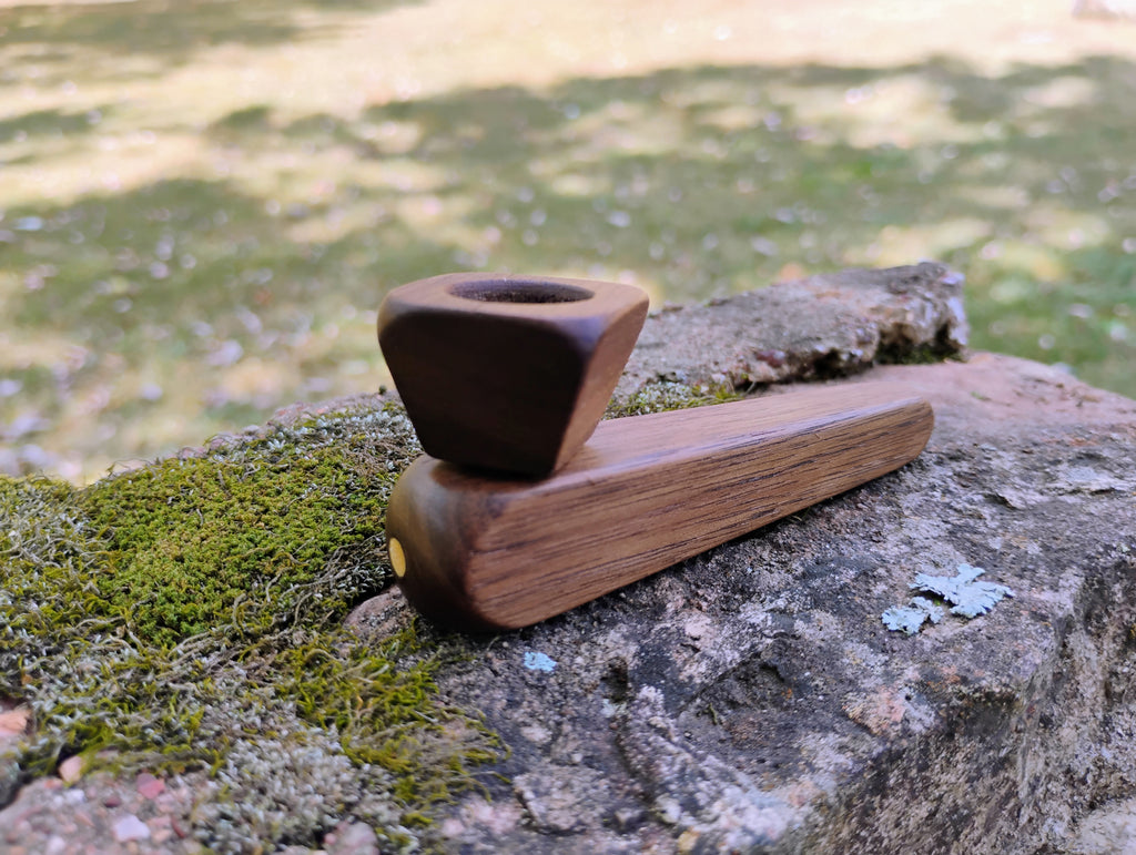 Metal/Wood Hybrid 2 Piece Pyramid Pipe with Hardwood Bowl