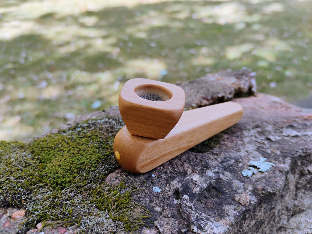 Metal/Wood Hybrid 2 Piece Pyramid Pipe with Hardwood Bowl