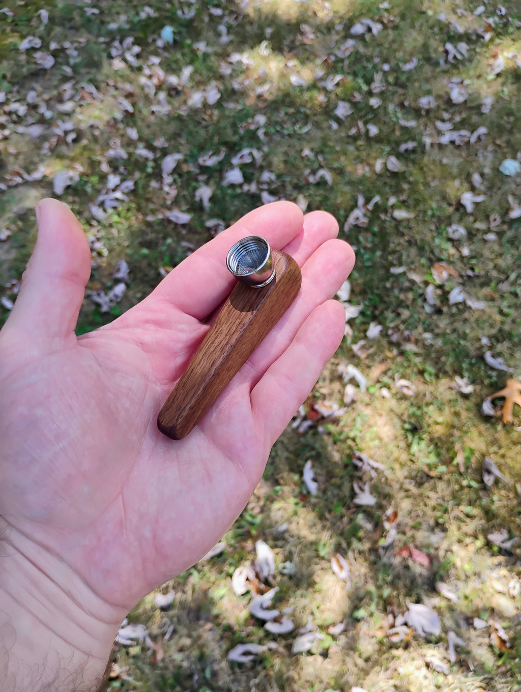 Metal/Wood Hybrid Pyramid Pipe with Metal Bowl