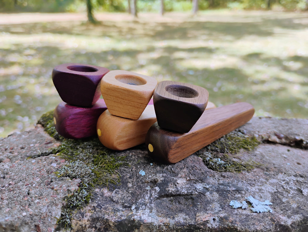 Metal/Wood Hybrid 2 Piece Pyramid Pipe with Hardwood Bowl