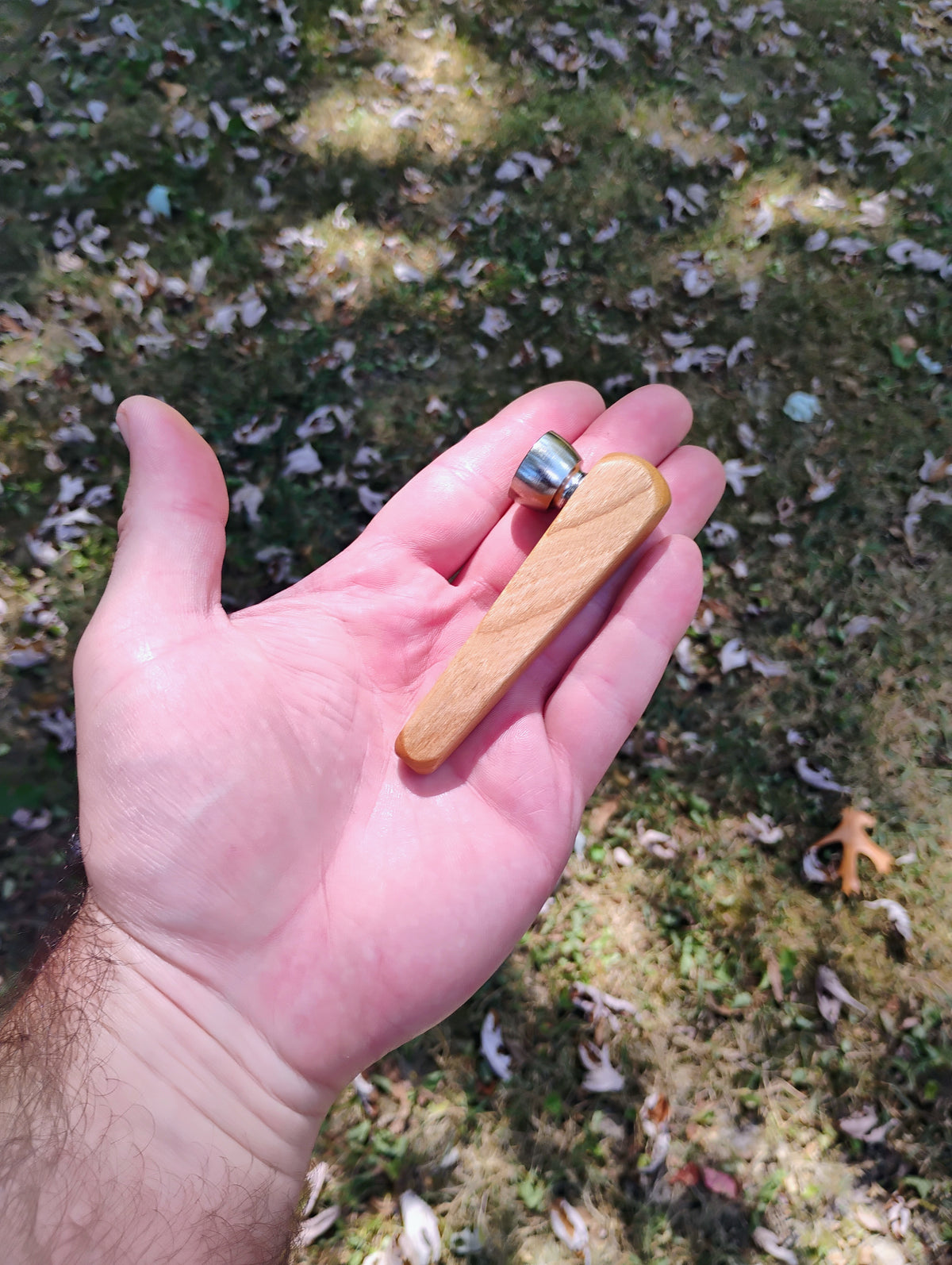 Metal/Wood Hybrid Pyramid Pipe with Metal Bowl