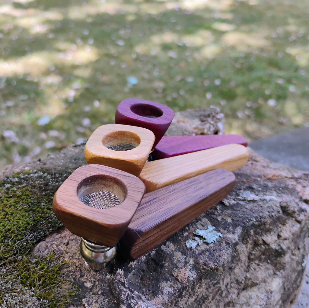 Metal/Wood Hybrid Pyramid Pipe with Hardwood Bowl