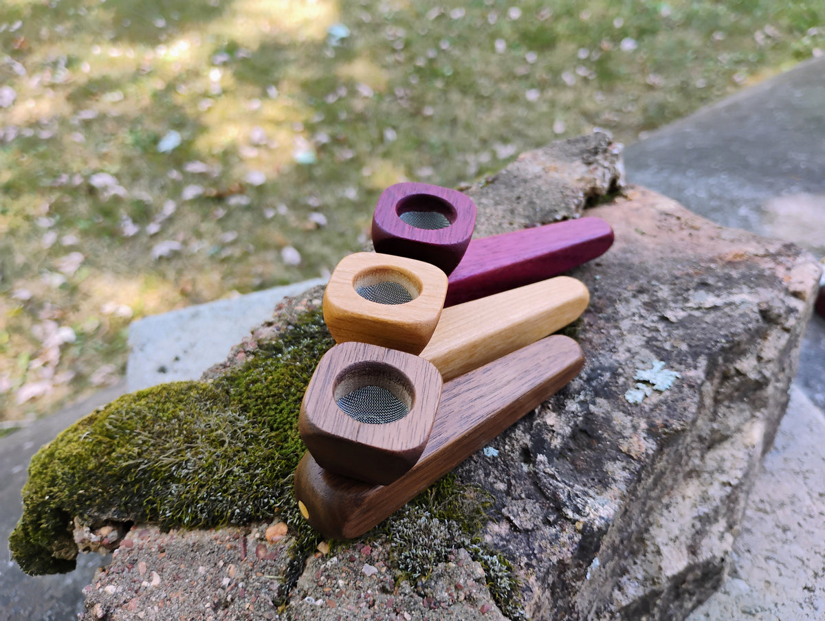 Metal/Wood Hybrid 2 Piece Pyramid Pipe with Hardwood Bowl