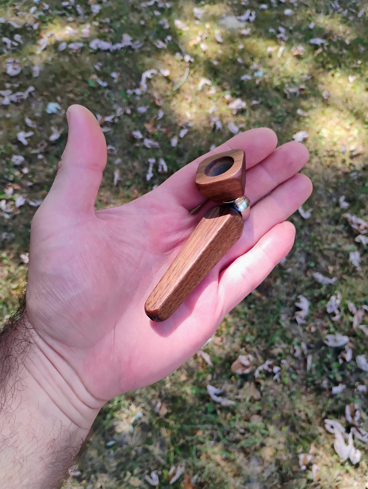 Metal/Wood Hybrid Pyramid Pipe with Hardwood Bowl