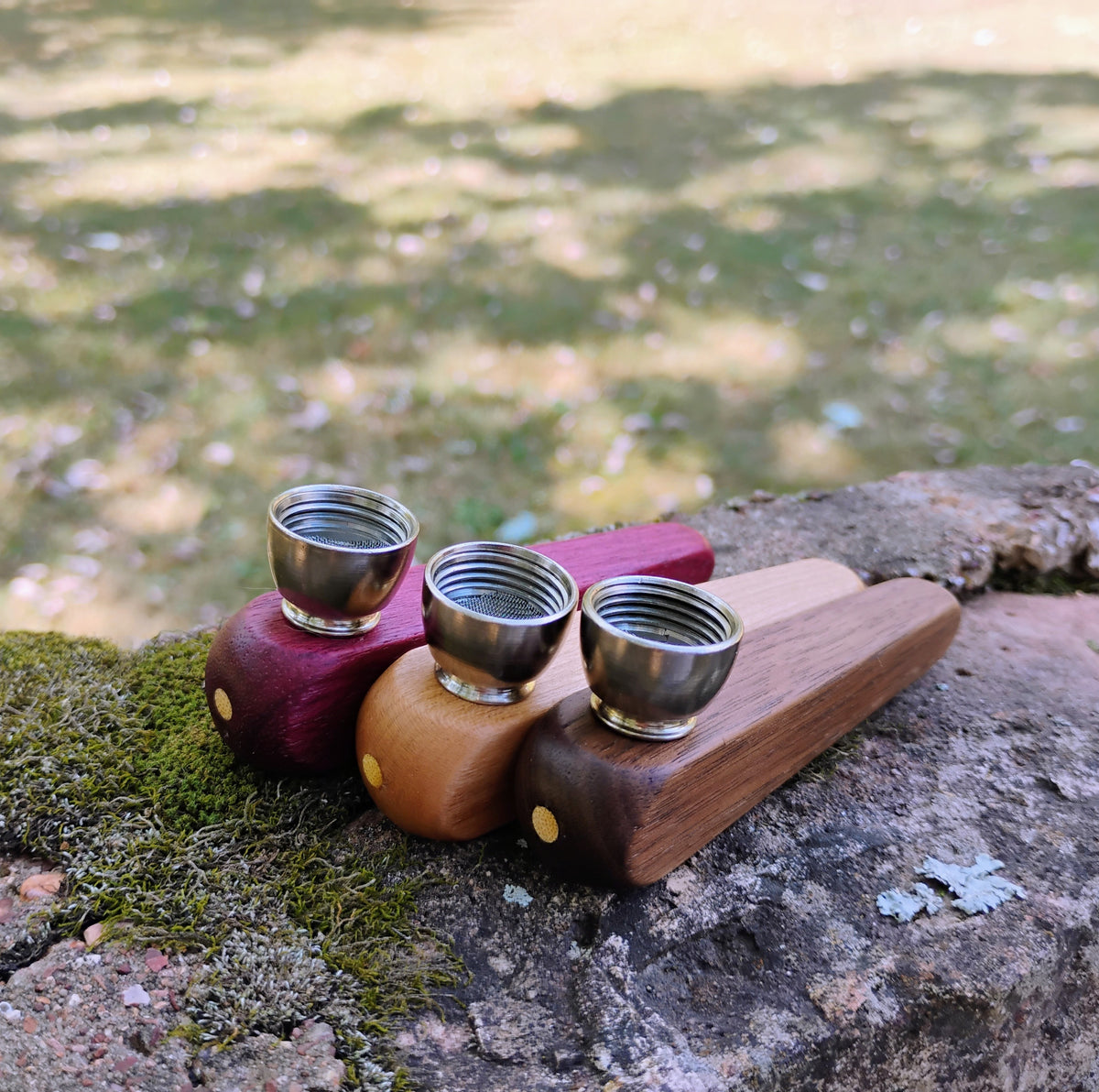 Metal/Wood Hybrid Pyramid Pipe with Metal Bowl