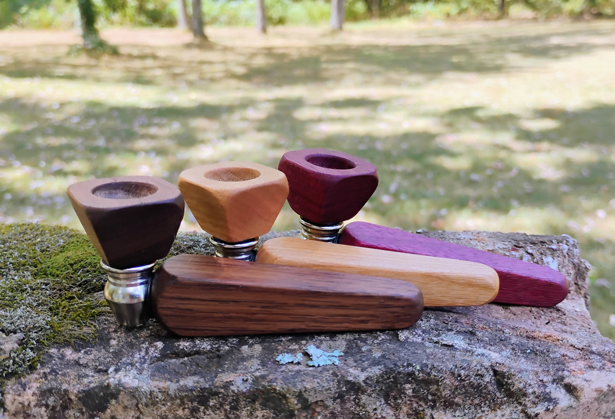 Metal/Wood Hybrid Pyramid Pipe with Hardwood Bowl