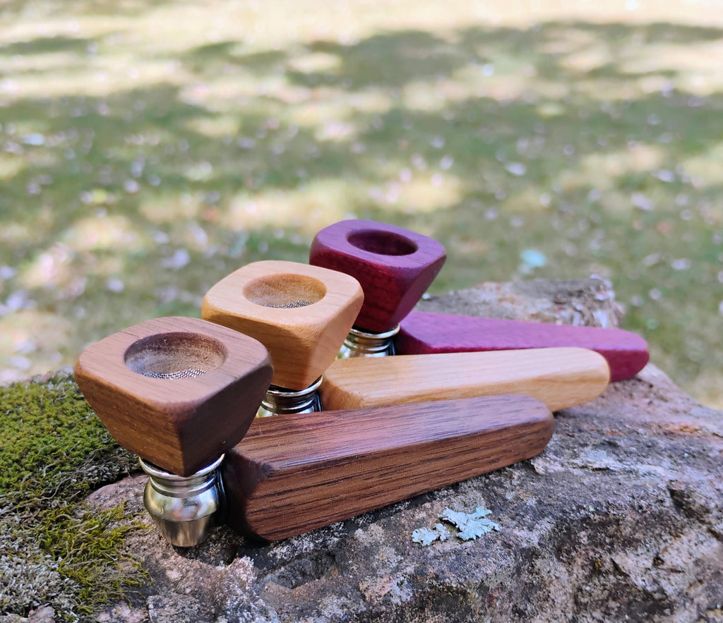 Metal/Wood Hybrid Pyramid Pipe with Hardwood Bowl