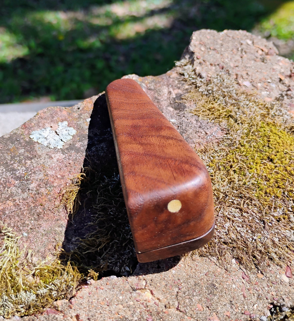 Hand Carved Closed Lid Pocket Pipe 3.5 inch Hardwood Wooden Smoking Pipe